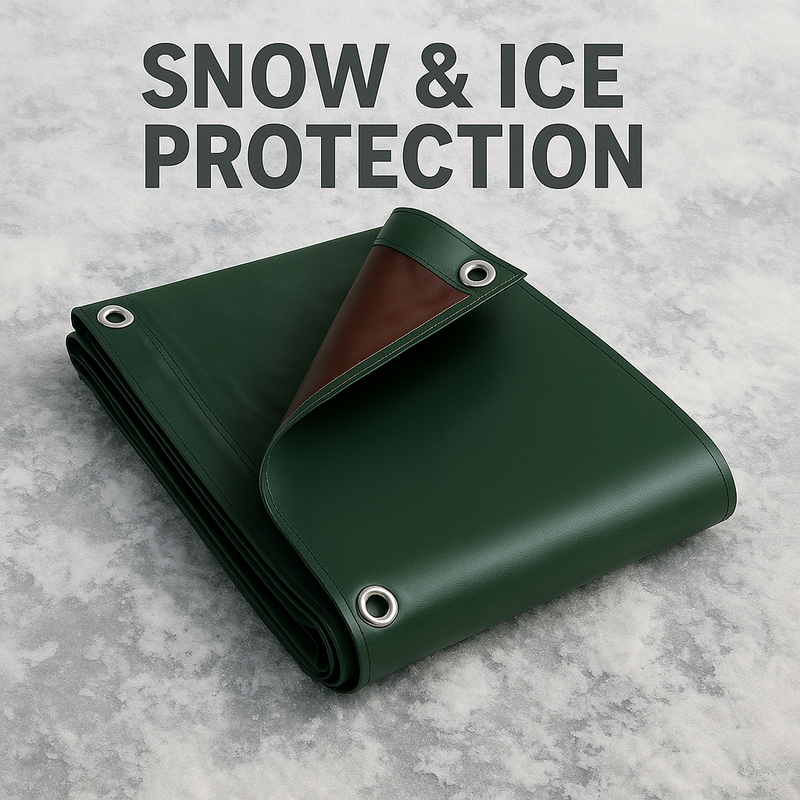 Heavy Duty Green & Brown Tarpaulin 250gsm – UV Protected, Rotproof, Waterproof Tarp Sheet for All-Weather Outdoor Protection