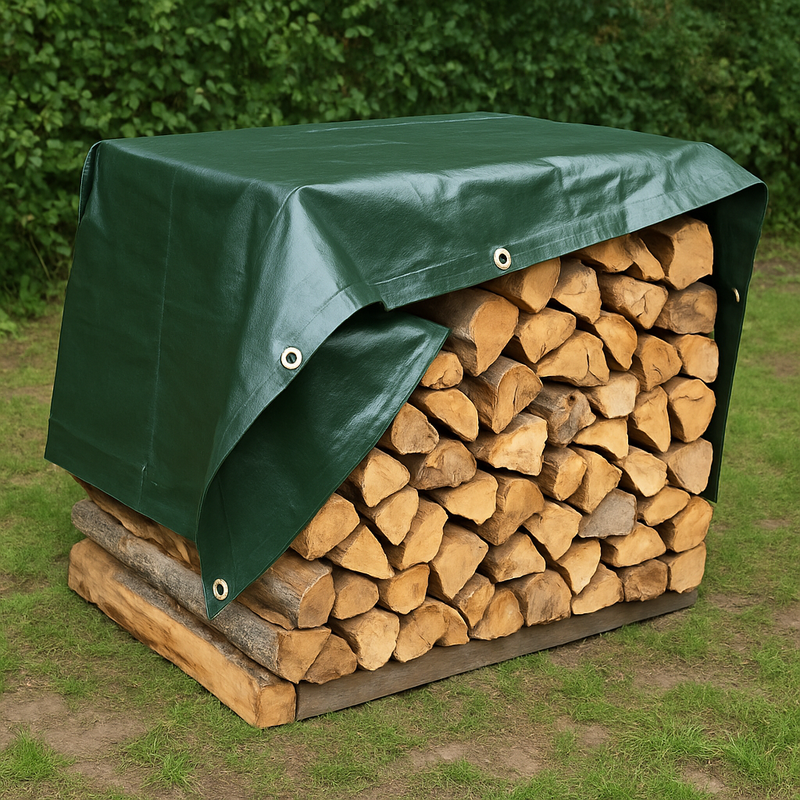 Heavy Duty Green & Brown Tarpaulin 250gsm – UV Protected, Rotproof, Waterproof Tarp Sheet for All-Weather Outdoor Protection