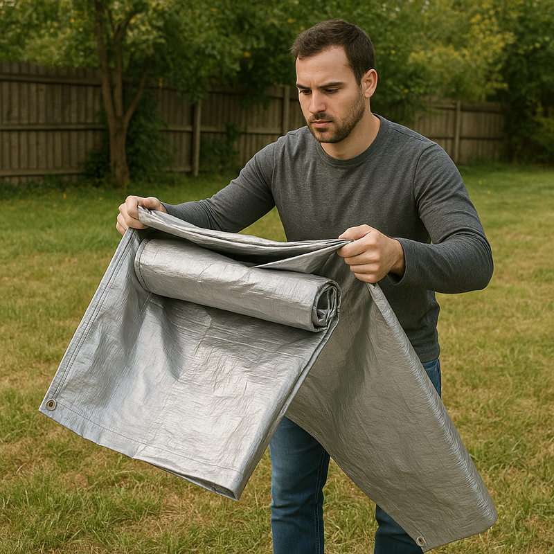 Medium Duty Silver Tarpaulin 140gsm – Waterproof, UV-Resistant Tarp Sheet for Home, Garden & Outdoor Camping Protection