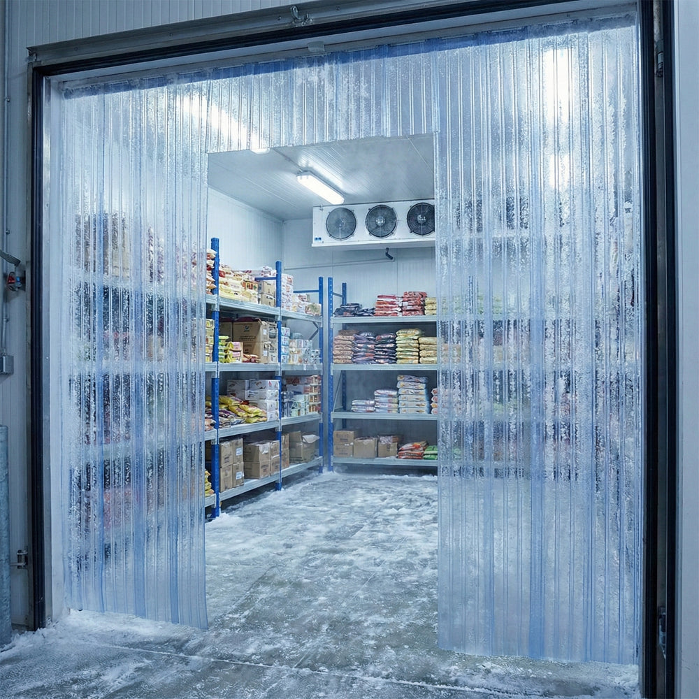 Low Temperature Ribbed PVC Strip Curtains – Flexible Cold-Room & Freezer Door Strips