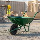 Heavy Duty 90 Litre Metal Wheelbarrow with Pneumatic Tyre and Reinforced Frame - High-Quality Professional Grade for Industrial and Commercial Appl...