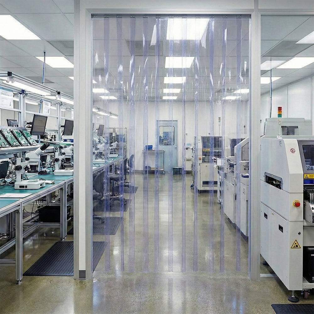 Anti-Static PVC Strip Rolls – Static-Dissipative Transparent PVC for Industrial & Sensitive Environments