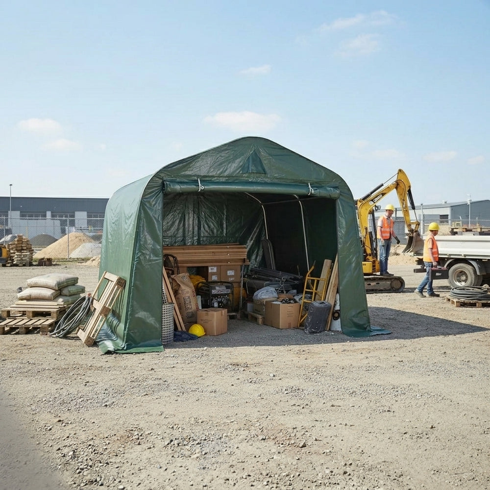 Green PE Storage Tent 2.4x2.4x2m Outdoor Shelter