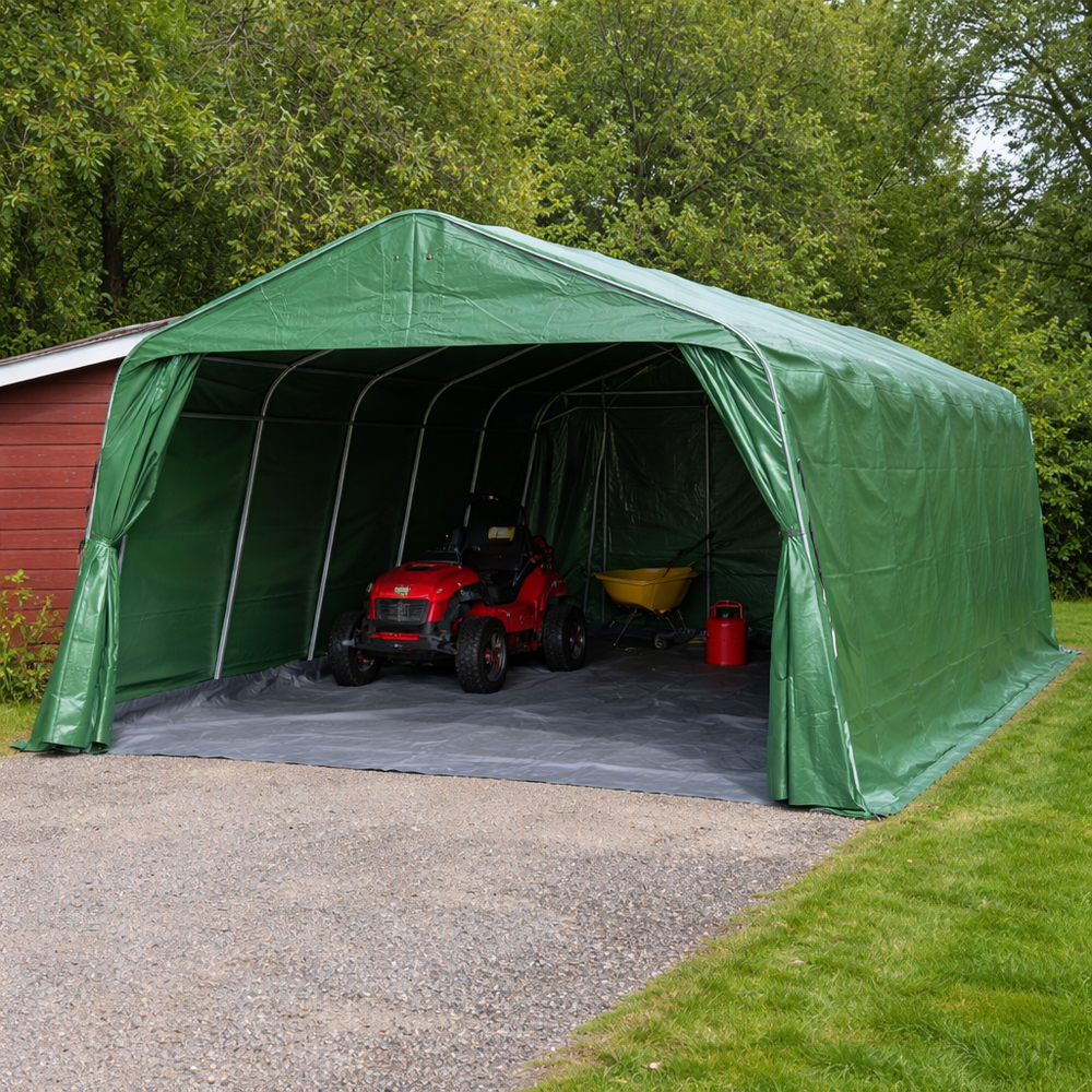 Green PVC Portable Garage 3.6x8.4x2.7m - Vehicle Shelter