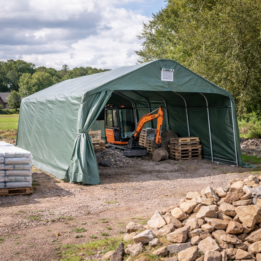 Grey PE Livestock Shelter 3.6x8.4m Animal Housing