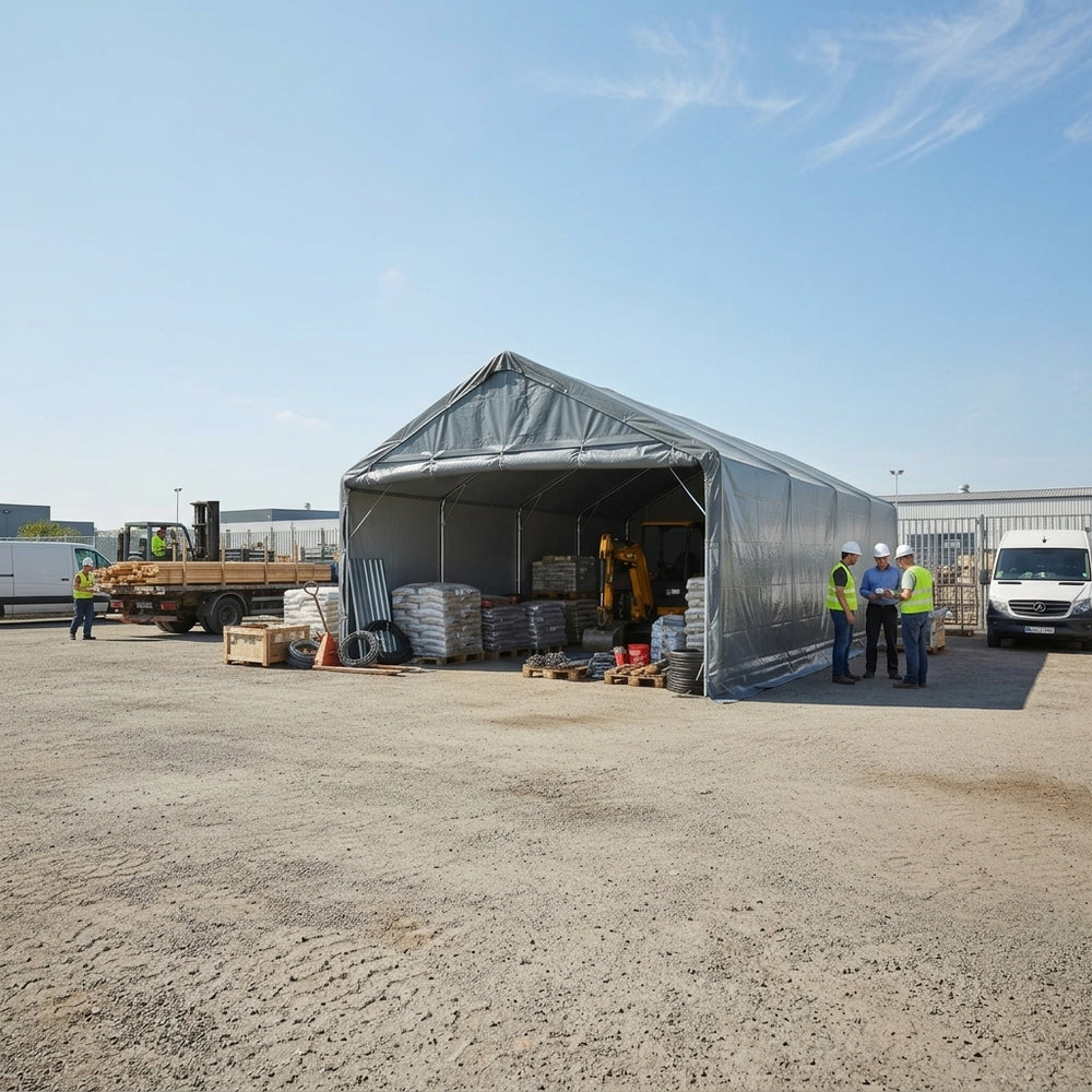 Grey PE Storage Shelter 4x8m Outdoor Equipment