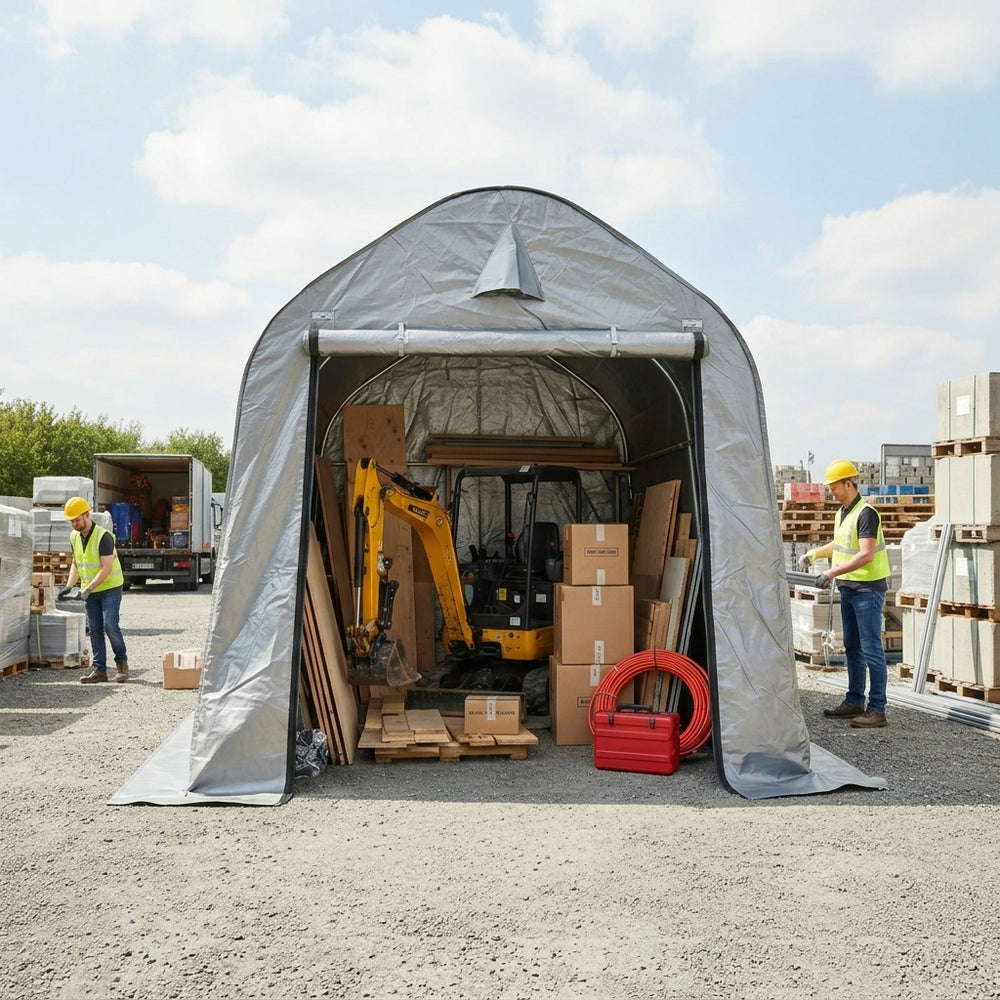 Grey PE Storage Tent 2x2x2m Outdoor Shelter