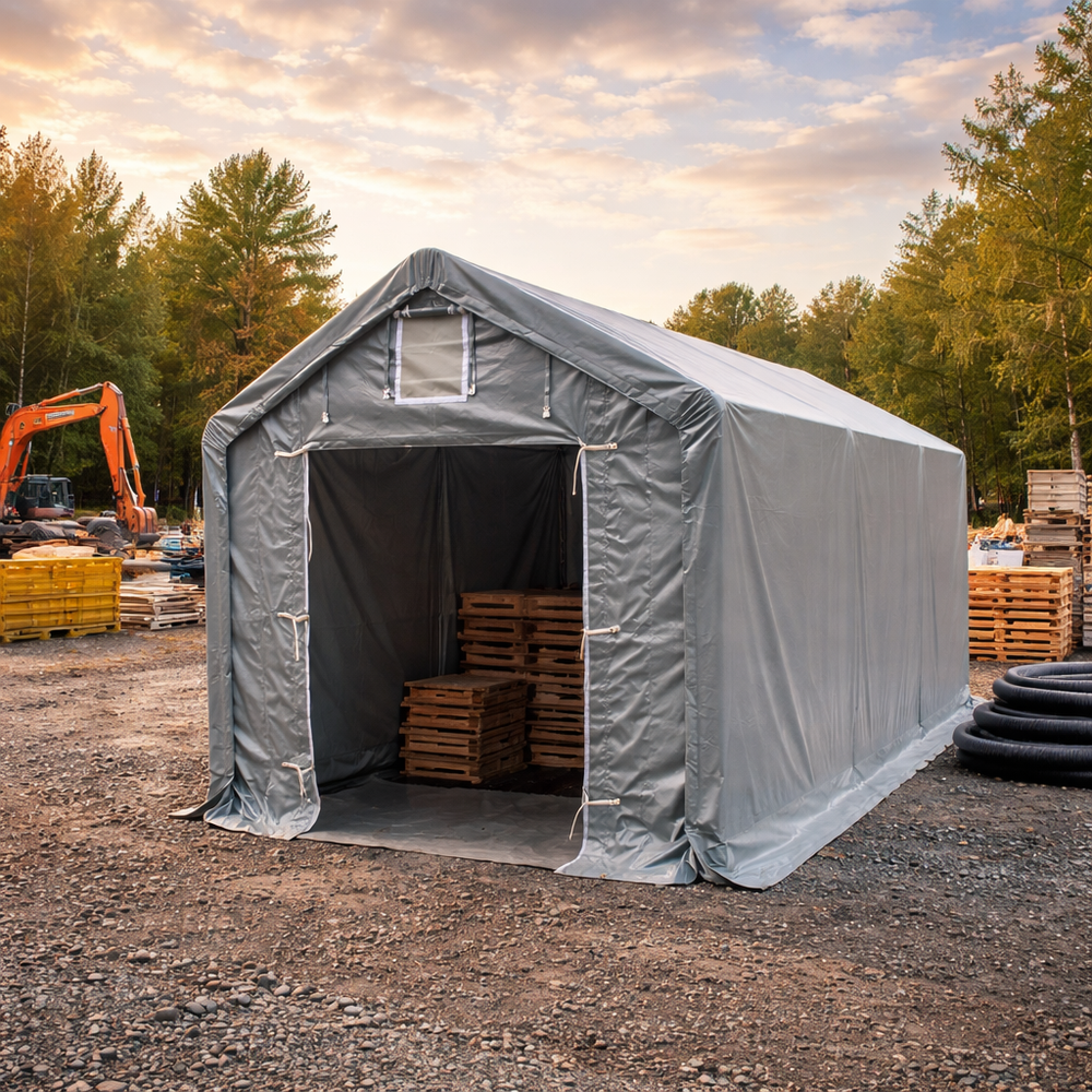 Grey PVC Storage Shelter 3x6m - Outdoor Equipment