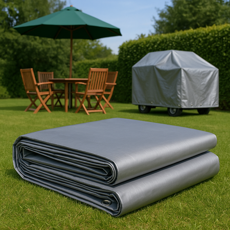 Heavy Duty Silver Tarpaulin 140gsm – Premium Waterproof, UV & Tear Resistant Tarp Sheet with Reinforced Edges and Metal Eyelets