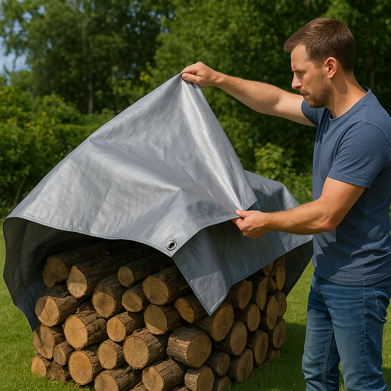 Heavy Duty Silver Tarpaulin 140gsm – Premium Waterproof, UV & Tear Resistant Tarp Sheet with Reinforced Edges and Metal Eyelets