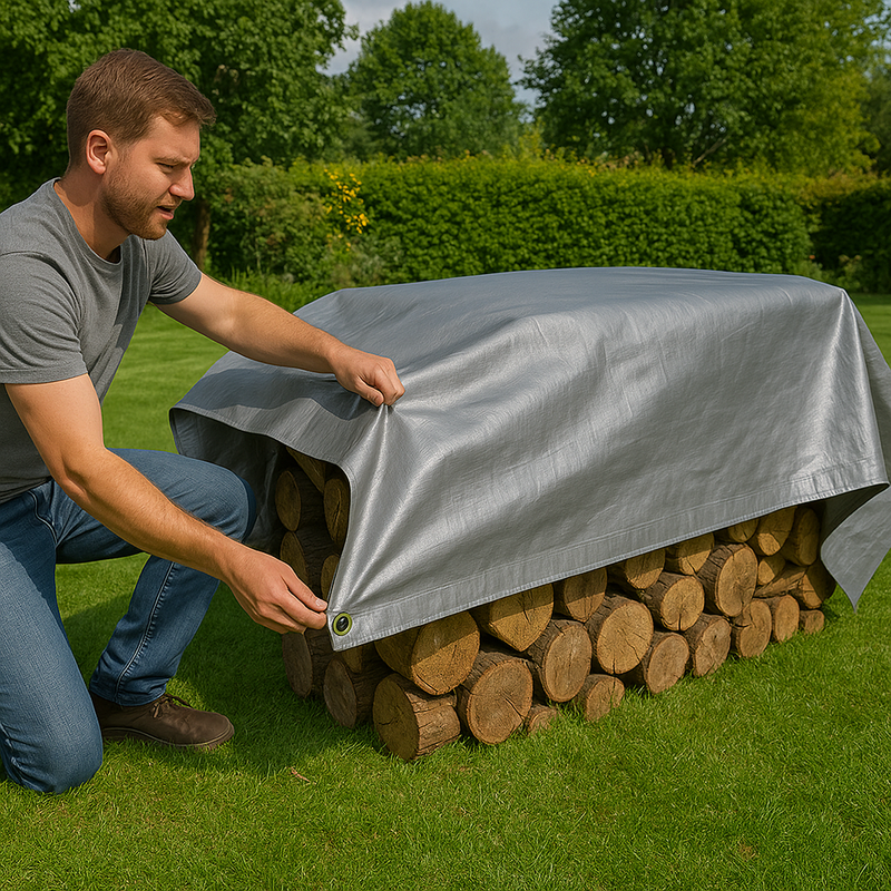 Heavy Duty Silver Tarpaulin 140gsm – Premium Waterproof, UV & Tear Resistant Tarp Sheet with Reinforced Edges and Metal Eyelets