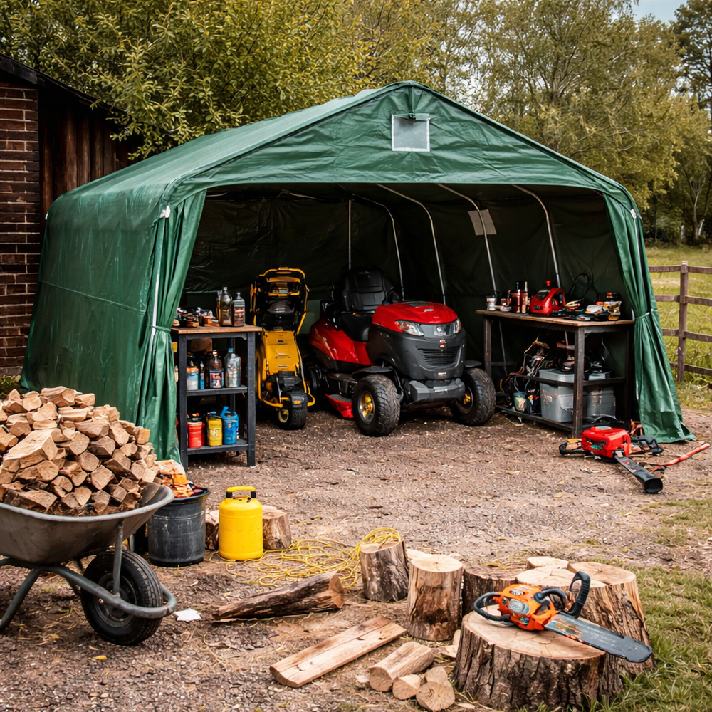 Livestock Shelter 3.3x6x2.4m Green PVC