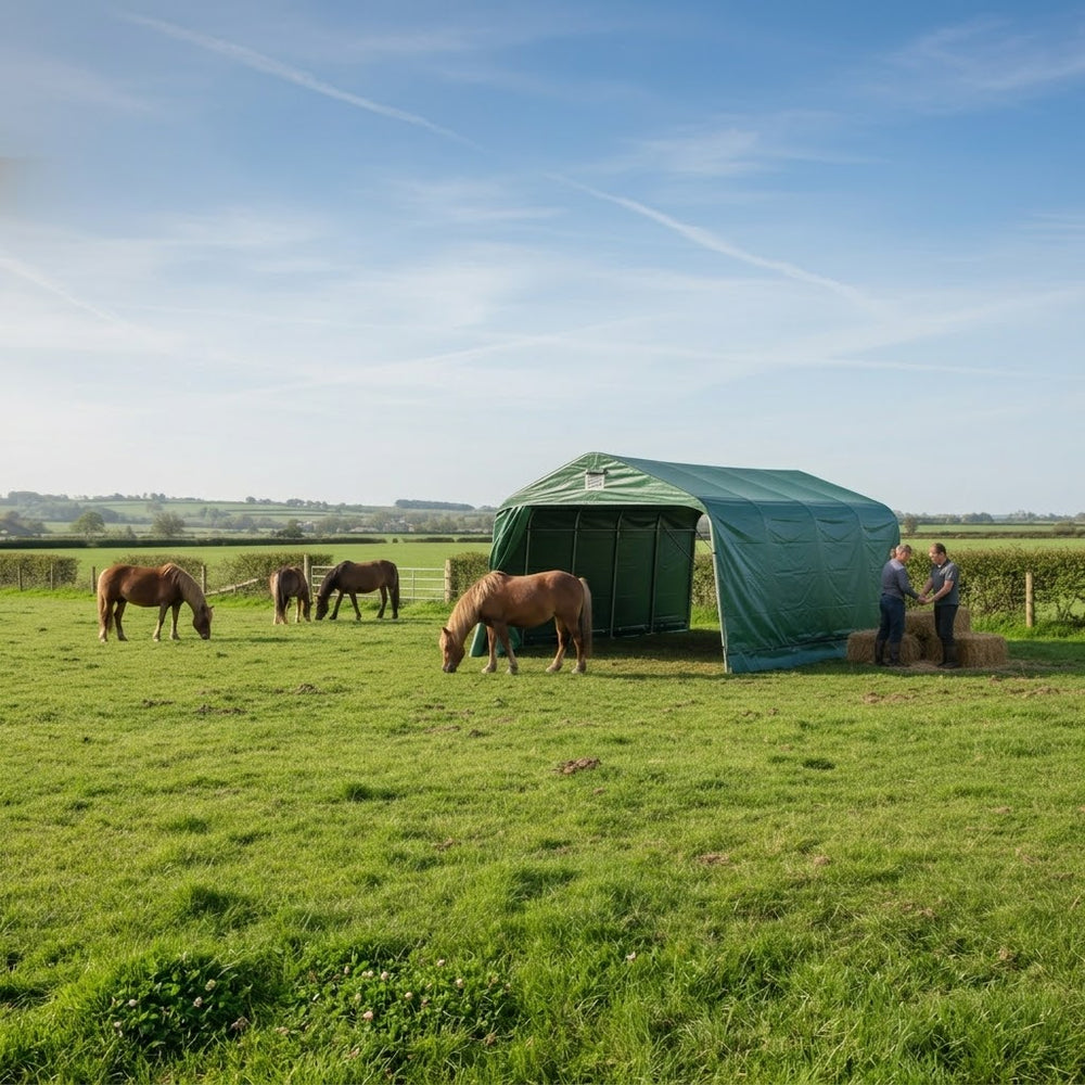 Livestock Shelter 3.6x6x2.68m Green PVC