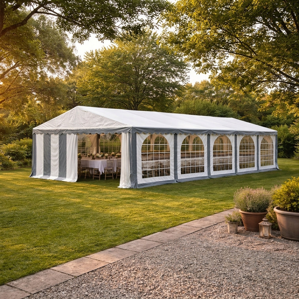 Marquee Original 4x10m PVC 900 Tent Grey/White