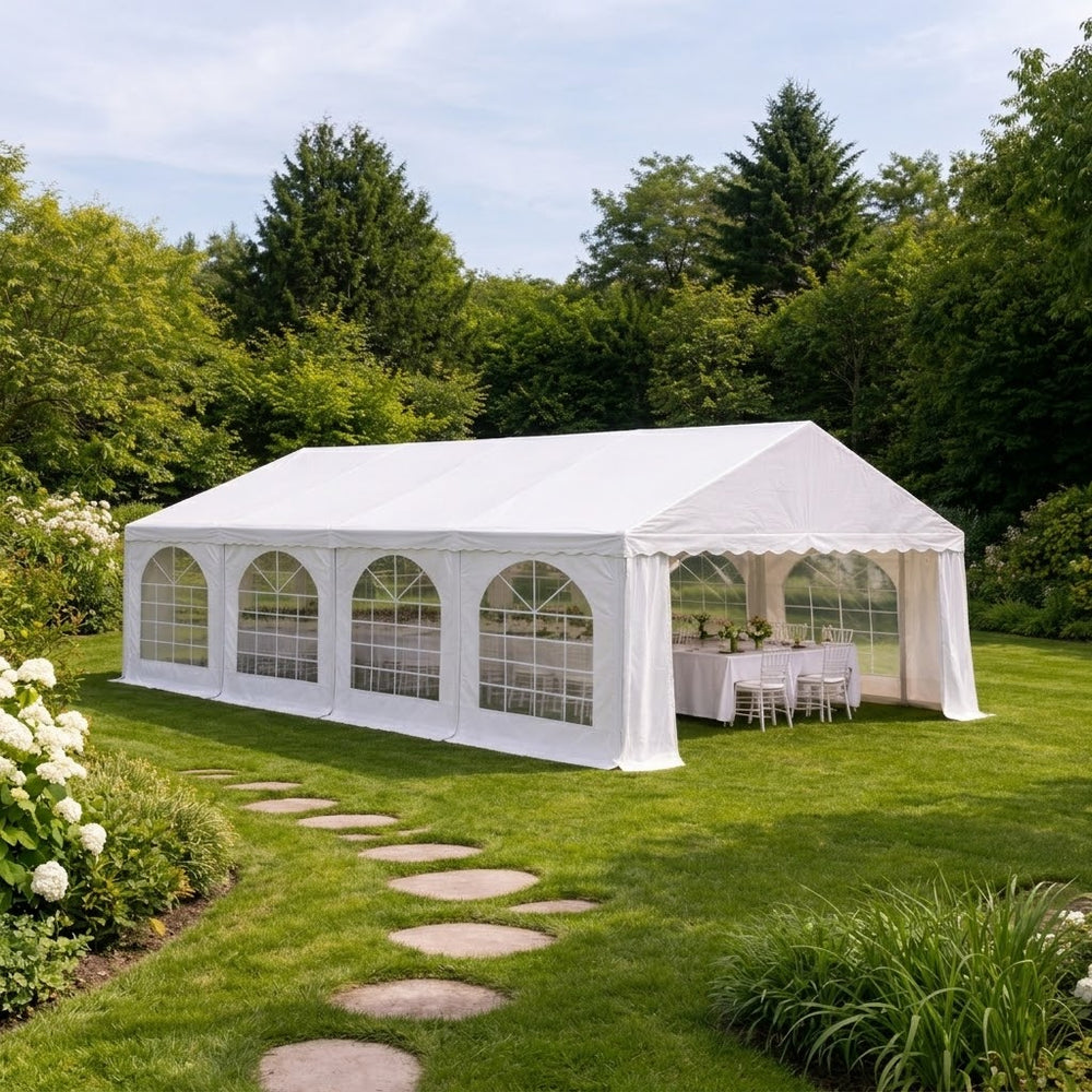 Marquee Tent 5x8m PVC 900 White - Outdoor Event Shelter