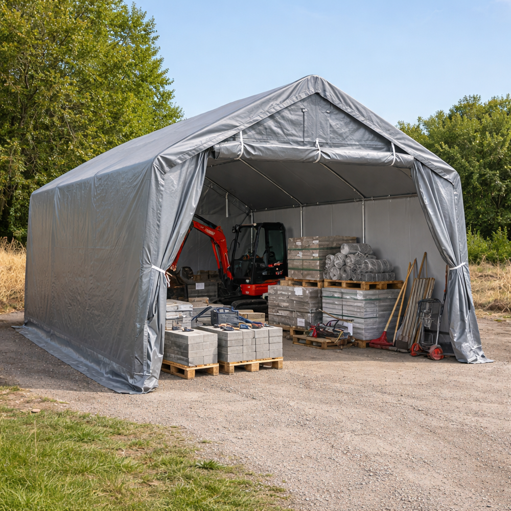 Outdoor Storage Shelter 4x6m Grey PE