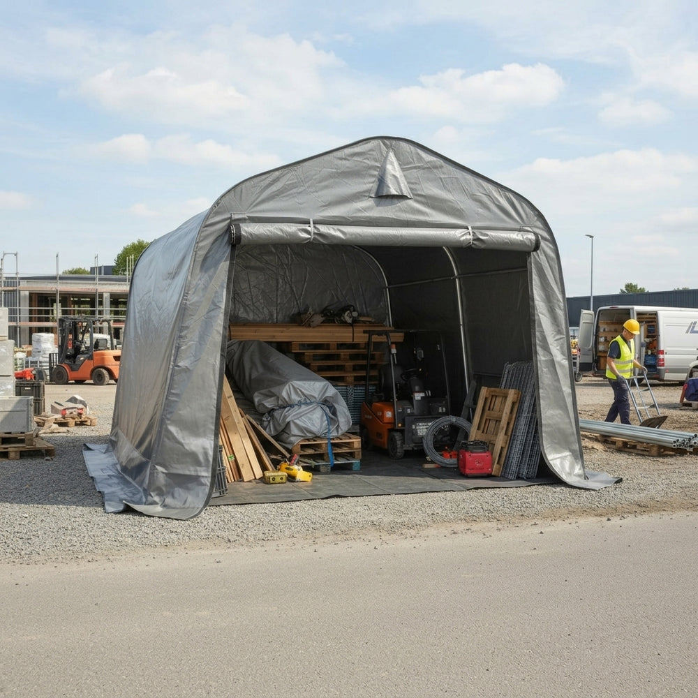 Outdoor Storage Tent 2.4x2.4x2m Grey PE