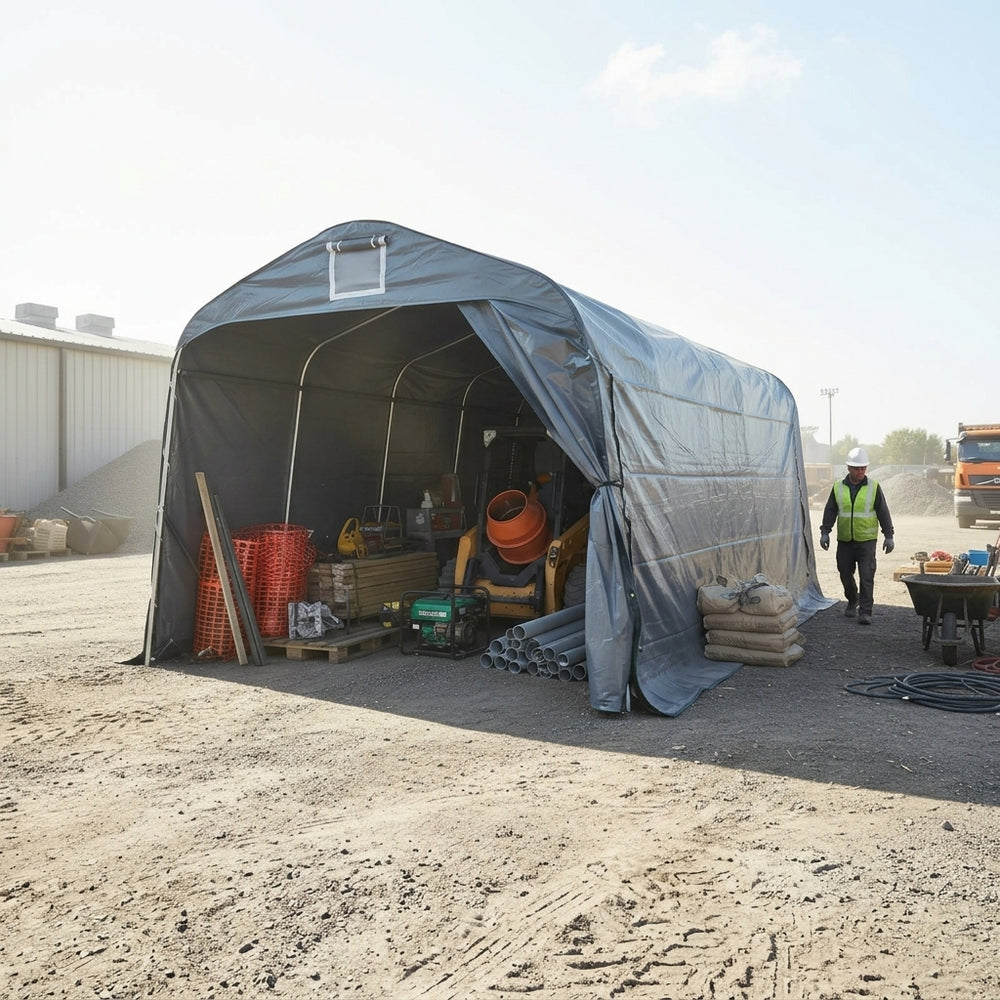 Outdoor Storage Tent 2.4x6m Grey PVC Shelter