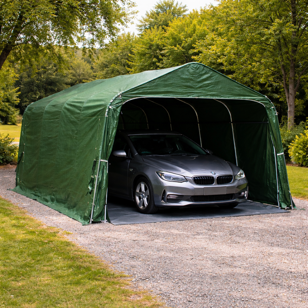 Portable Garage 3.6x4.8x2.68m Green PVC Shelter