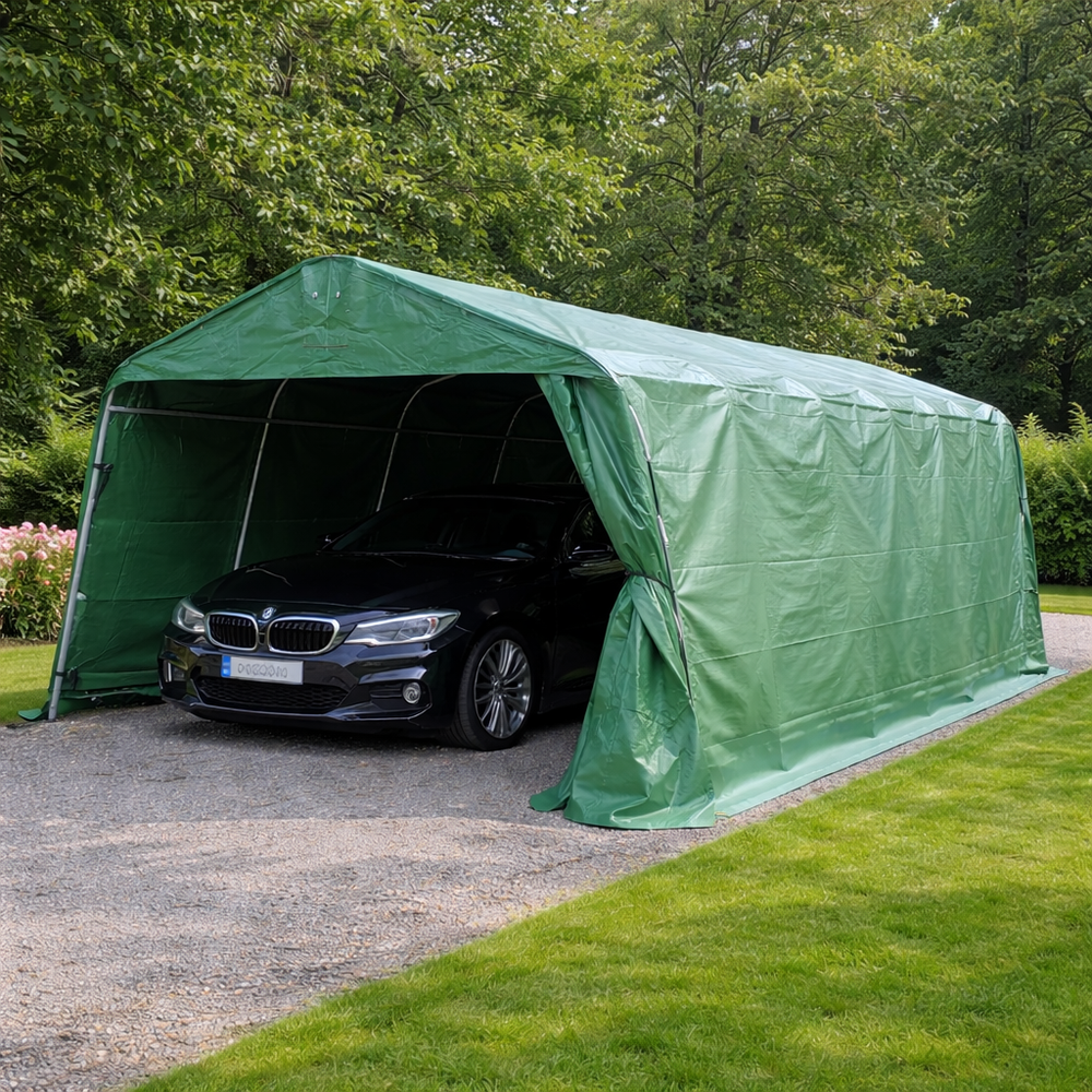 Portable Garage 3.6x8.4m Green PVC Vehicle Shelter
