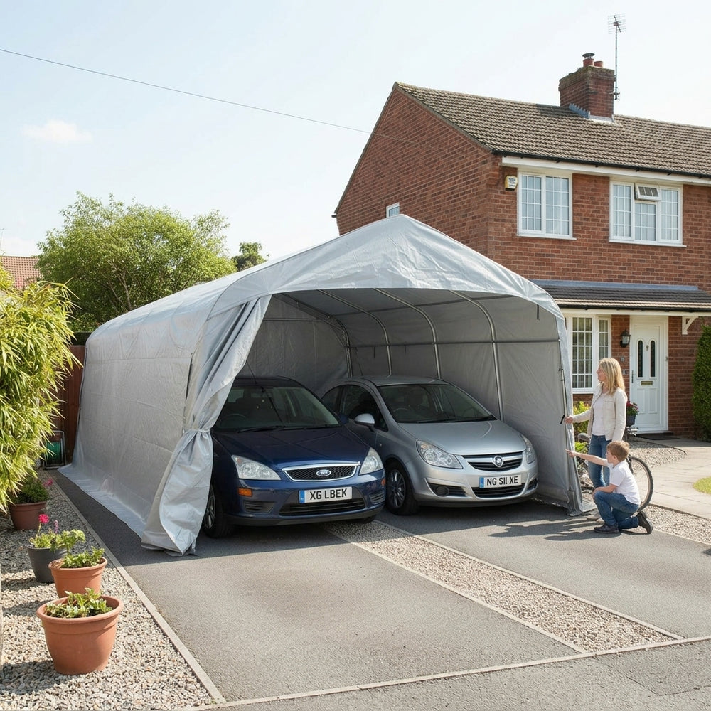 Portable Garage 3.6x8.4x2.68m PVC Grey
