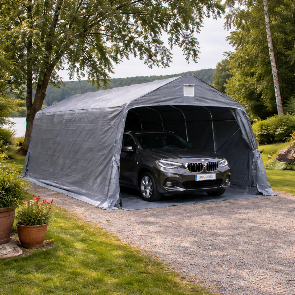 Portable Garage 3.6x8.4x2.7m Grey PVC Vehicle Shelter