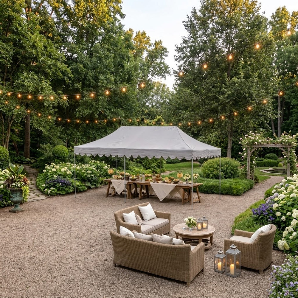 Professional 3x6m Moroccan Arched Pop-Up Canopy Gazebo - Latte