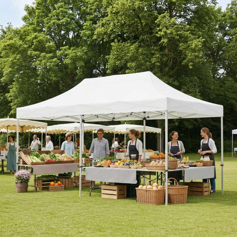 Professional 3x6m Ultra-Strong White Pop Up Gazebo | Premium 60mm Aluminium Frame Waterproof Commercial Outdoor Marquee