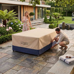Custom Square & Rectangle Table Chair Set Covers | Waterproof Outdoor Patio Furniture Covers | DuraLite, DuraShield & DuraWeave Materials | UV & Weather Resistant