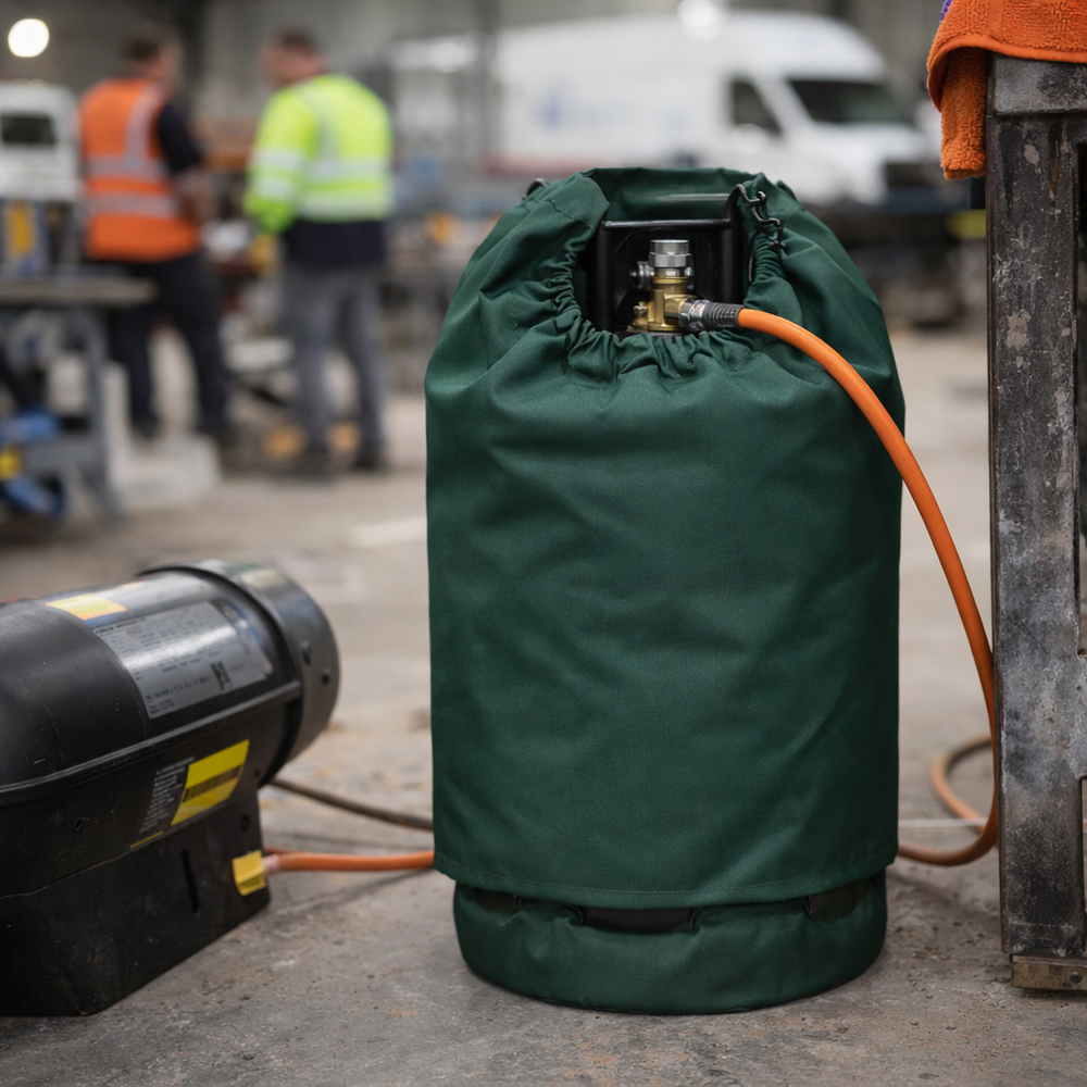 Heavy Duty 15kg Gas Bottle Cover – Green – Multi-Layered Polyethylene – Outdoor Protection