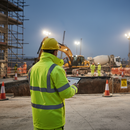 Premium High-Visibility Reflective Safety Jacket with Quilted Lining, Storm Flap, and Concealed Hood for Enhanced Protection