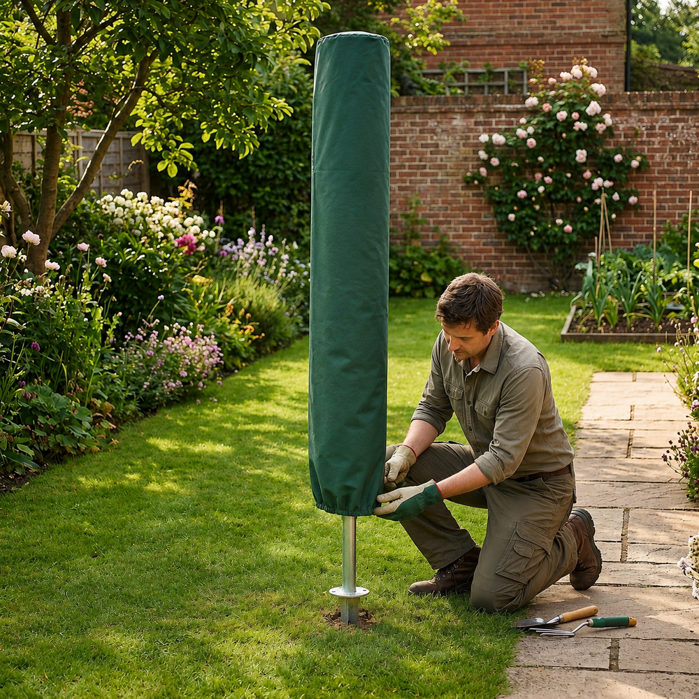 Rotary Washing Line Cover – 175 cm Green – PVC Backed Polyester – Outdoor Protection