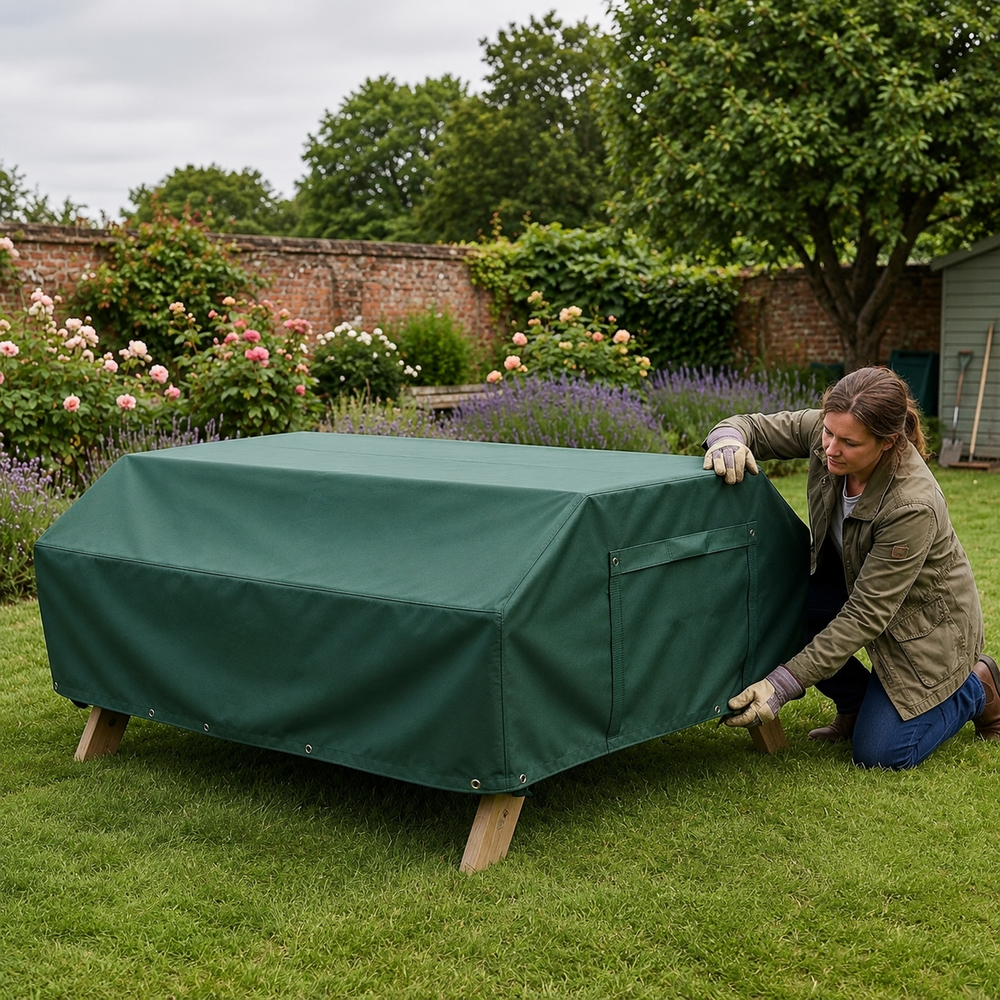 Heavy Duty 6 Seater Picnic Table Cover – Green – Waterproof Protection