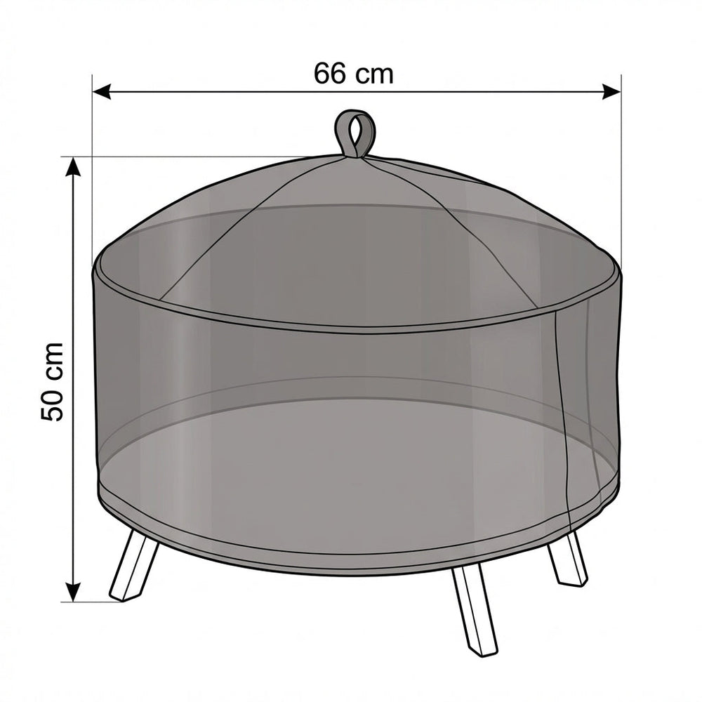 Small Round Fire Pit Cover – Charcoal – Durable Polyester – Outdoor Protection