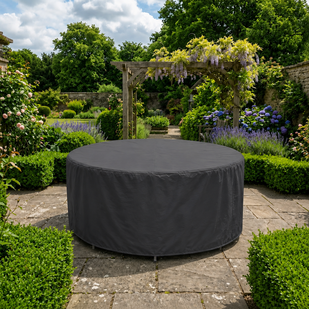 Circular Patio Set Cover – 90cm High Charcoal – Durable Polyester – Outdoor Protection