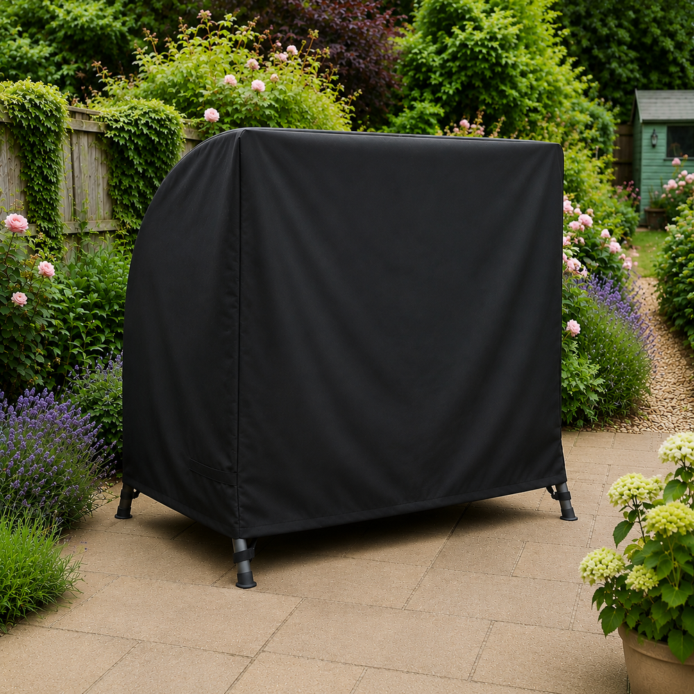 Heavy Duty Swing Seat Cover – 3-4 Seater Black – Weatherproof Protection