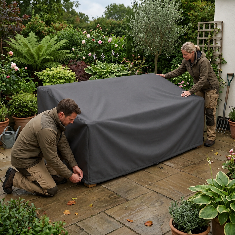 Three Seater Sofa Cover – Large Charcoal – Durable Polyester – Outdoor Protection
