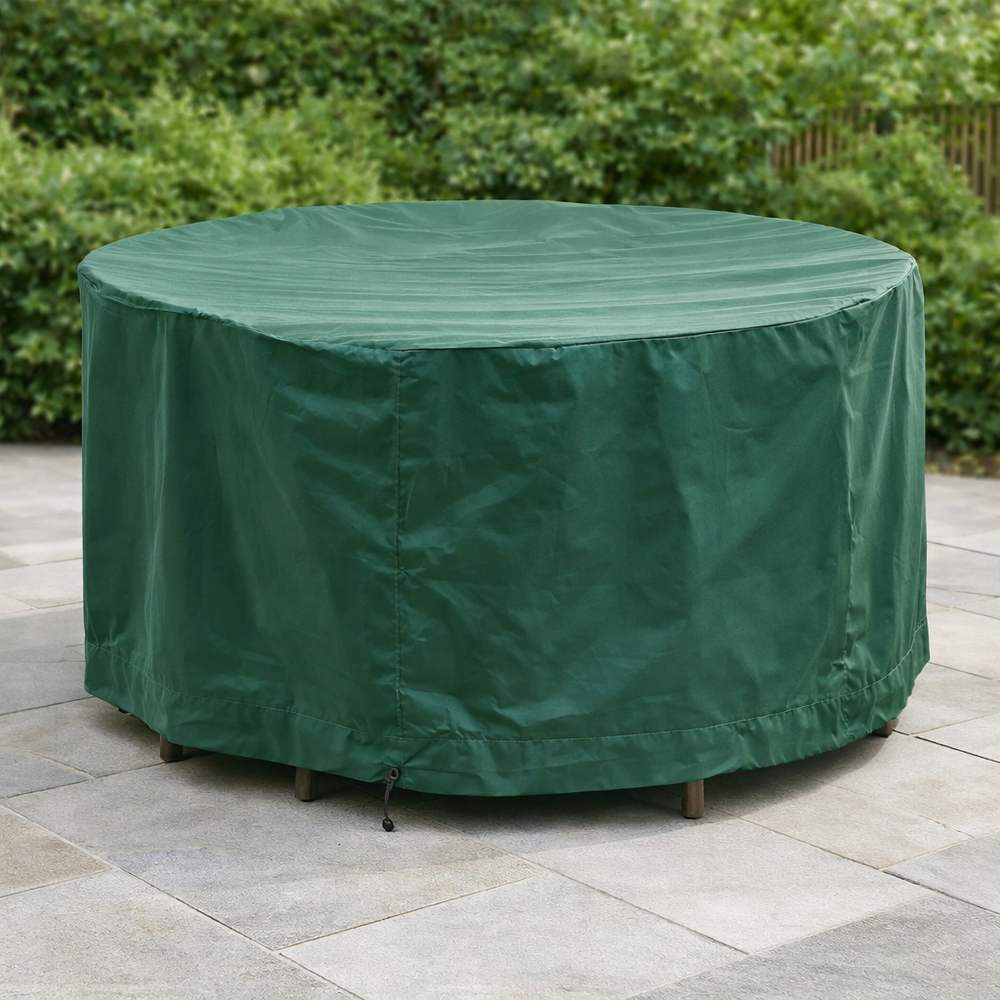 Round Furniture Set Cover – 4 Seater Green – Polyethylene Protection – Garden Use