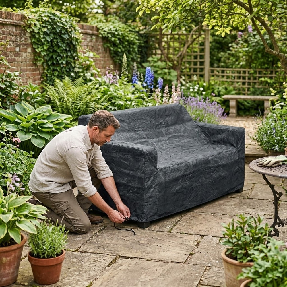 3 Seater Sofa Cover – Black – Heavy Duty Waterproof – Outdoor Protection