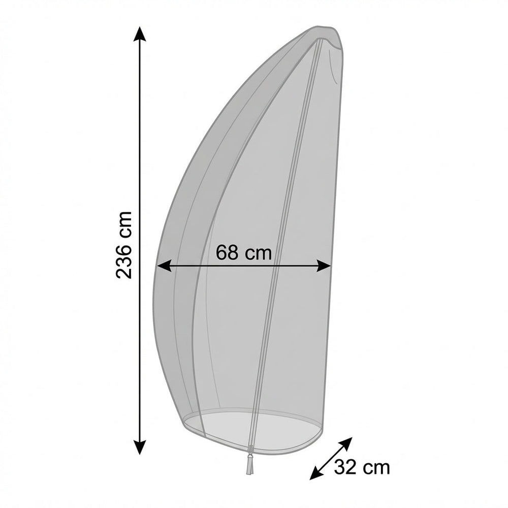 Cantilever Parasol Cover – 236cm Charcoal – Waterproof Polyester – Outdoor Protection