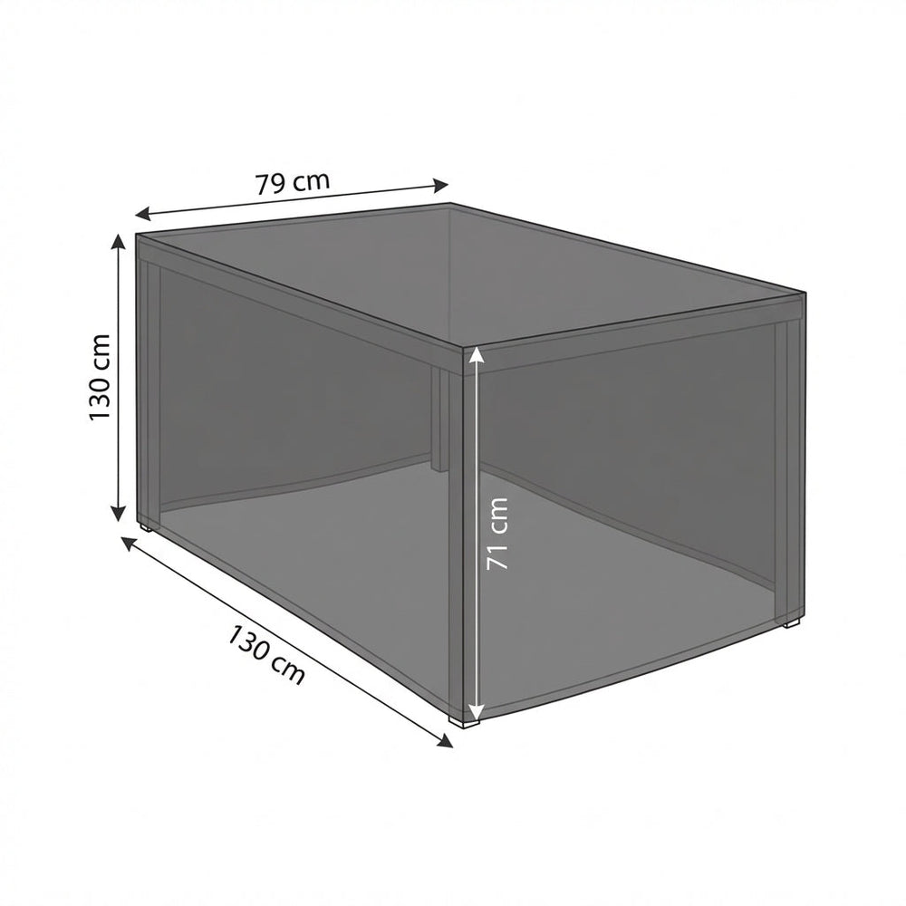 Rectangular Table Cover – Small Charcoal – Durable Polyester – Outdoor Protection