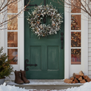 Premium 60cm Winter Wreath with Snowy Olive Tarpaulins Company UK Design for Seasonal Decor - High-Quality Professional Grade for Industrial and Commercial Applicat...