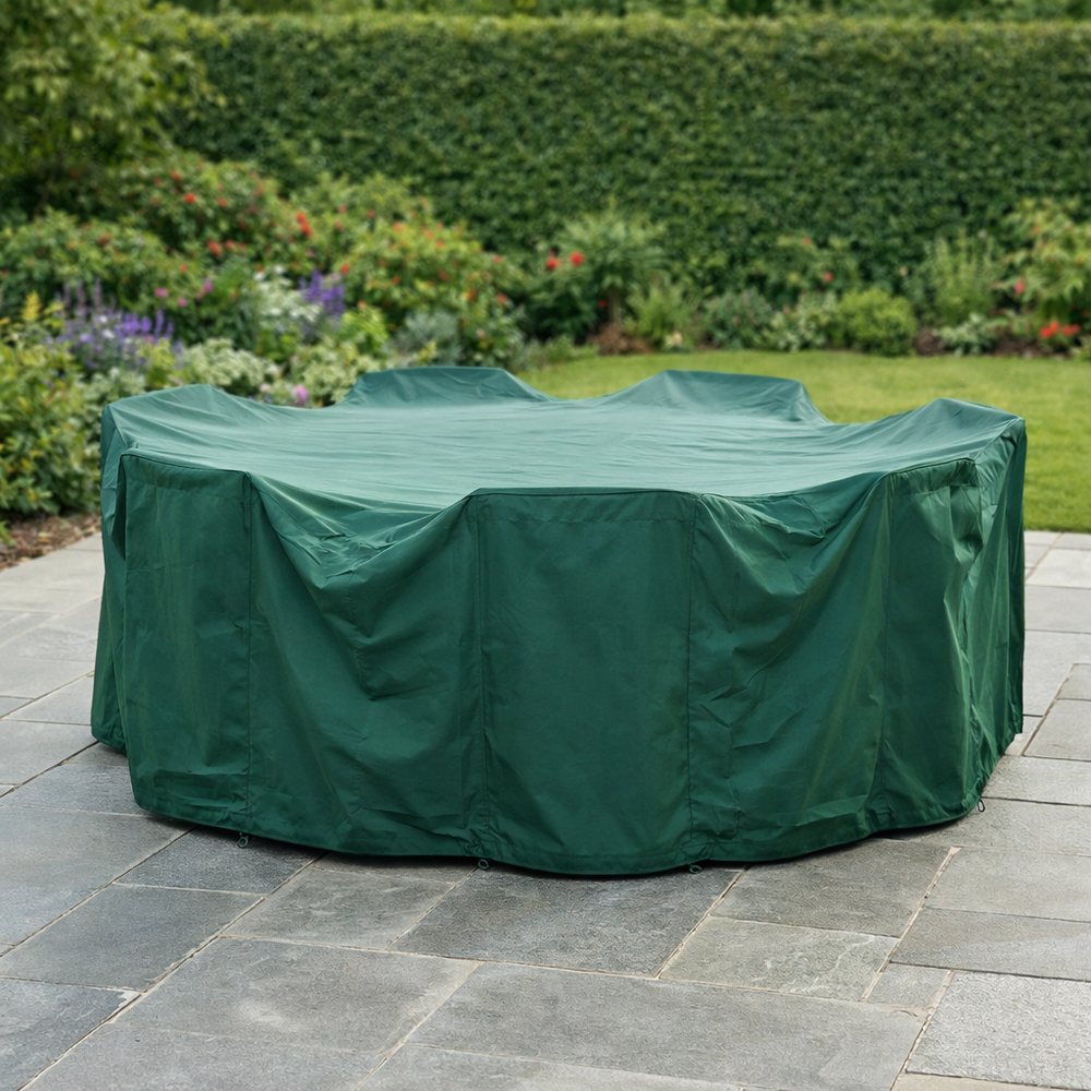 6 Seater Round Furniture Cover – Green – Heavy Duty Polyethylene – Outdoor Protection