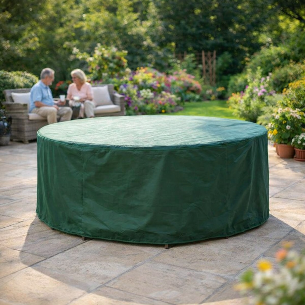 Round Furniture Set Cover – Green 6 Seater – Heavy Duty Protection