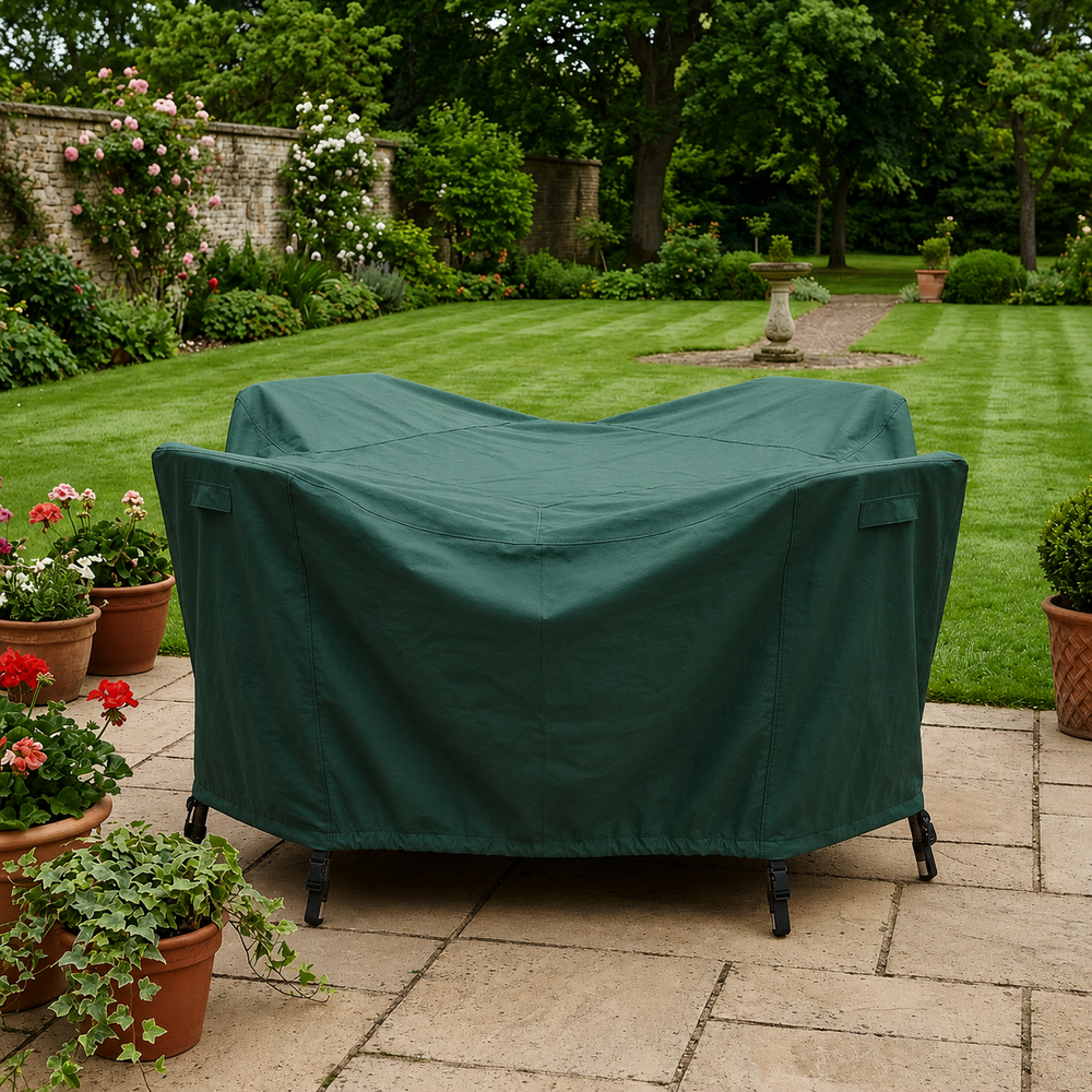 Round Furniture Set Cover – 4 Seater Green – Polyethylene Protection – Garden Use