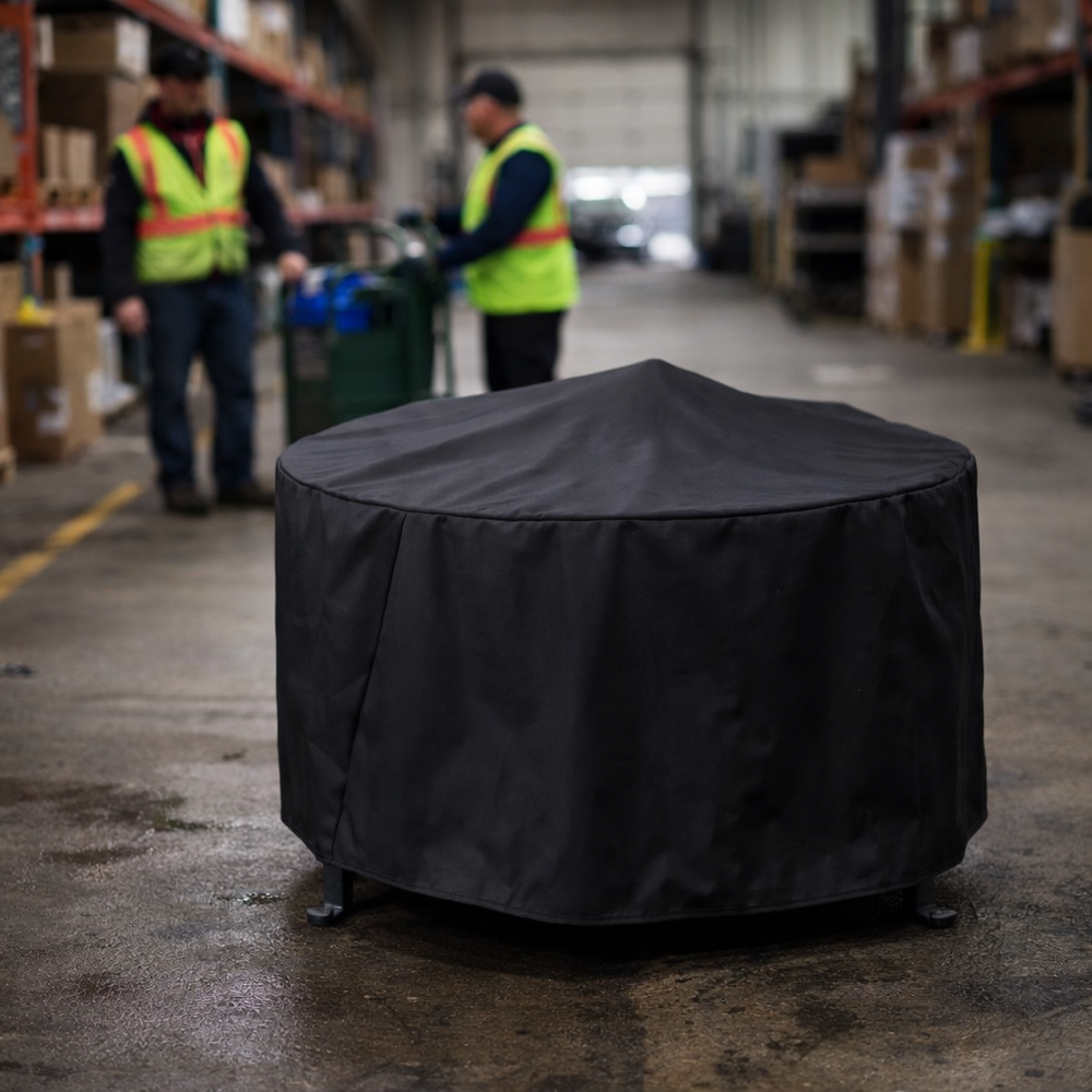 Large Round Fire Pit Cover – Black – Heavy Duty Waterproof – Outdoor Protection