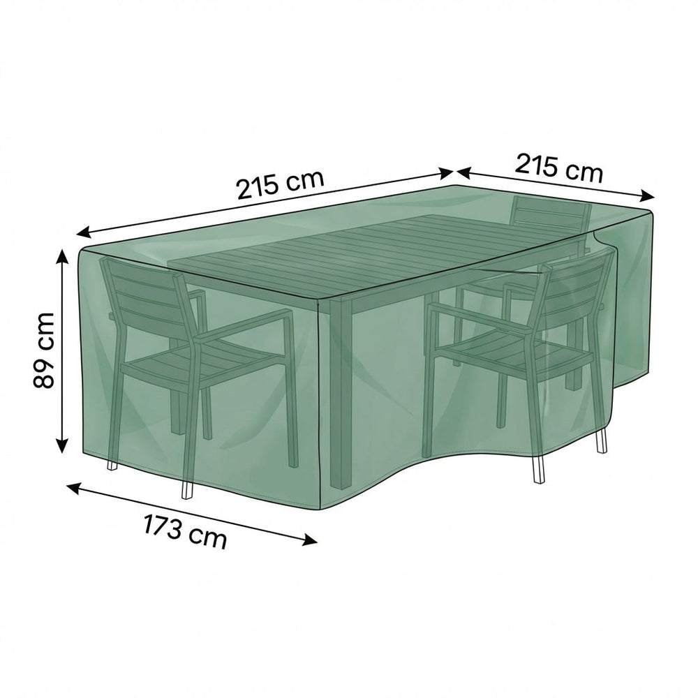 Heavy Duty 4 Seater Rectangular Furniture Cover – Green – Polyethylene – Outdoor Protection