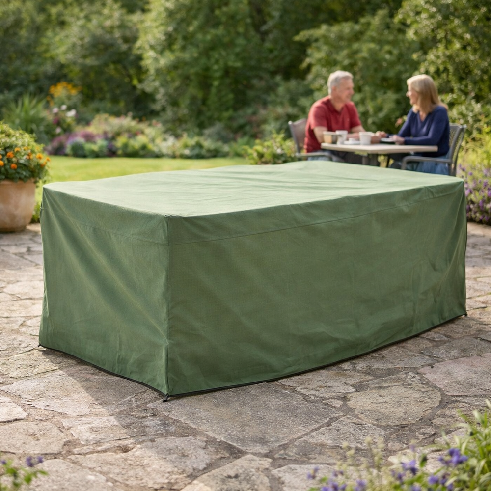 Rectangular Patio Set Cover – 6 Seat Green – Durable Polyester – Outdoor Protection