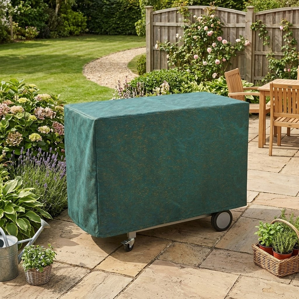 Large Flatbed Barbecue Cover – Green – Super Tough Polyester – Outdoor BBQ Protection