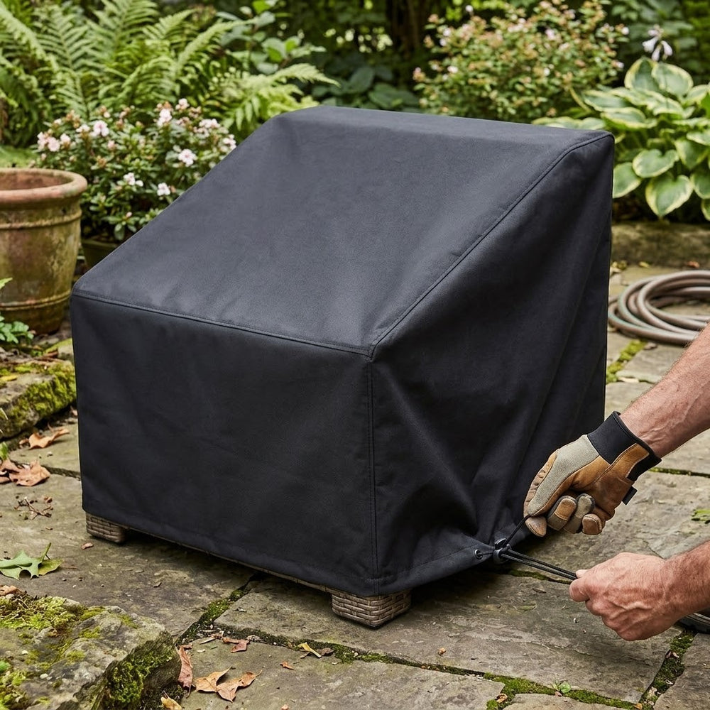 Small Centre Unit Cover – Black – Super Tough Waterproof – Garden Sofa Protection